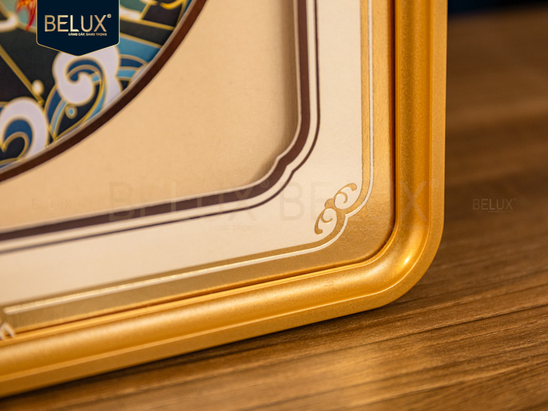 Tranh Cá Rồng Dát Vàng 24k 28x28cm